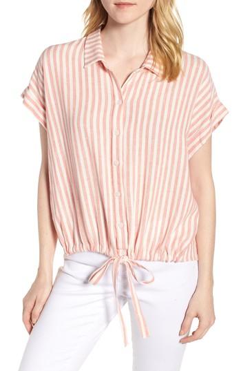 Women's Sanctuary Borrego Tie Shirt, Size - Brown