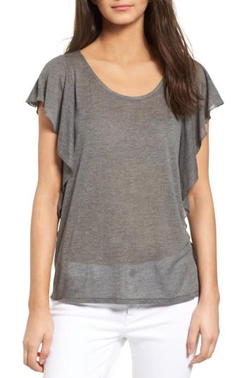 Women's Hinge Ruffle Tee, Size - Grey