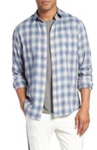 Men's Vince Shadow Slim Fit Plaid Sport Shirt - Blue