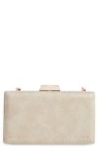 Sondra Roberts Metallic Box Clutch - Beige