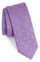 Men's The Tie Bar Budding Paisley Silk & Linen Tie, Size - Purple