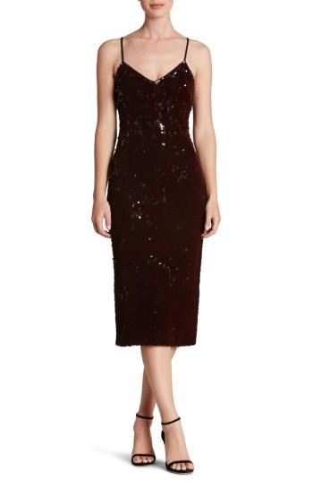 Women's Dress The Population Nina Sequin Midi Slipdress - Purple