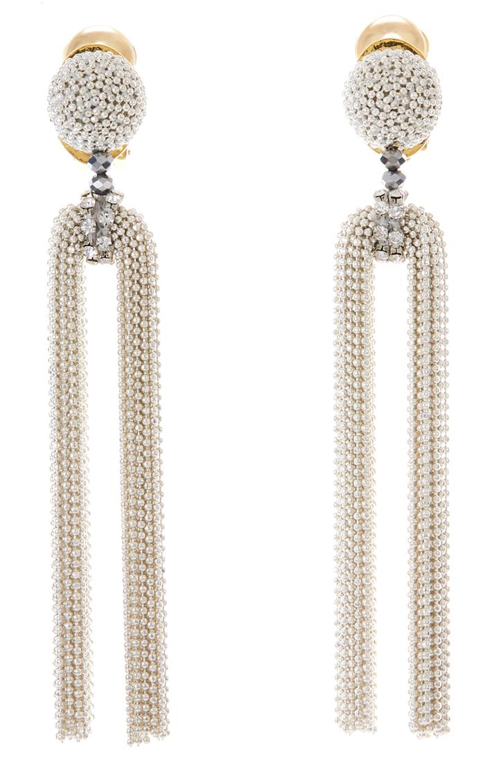 Women's Oscar De La Renta Embellished Chain Drop Earrings