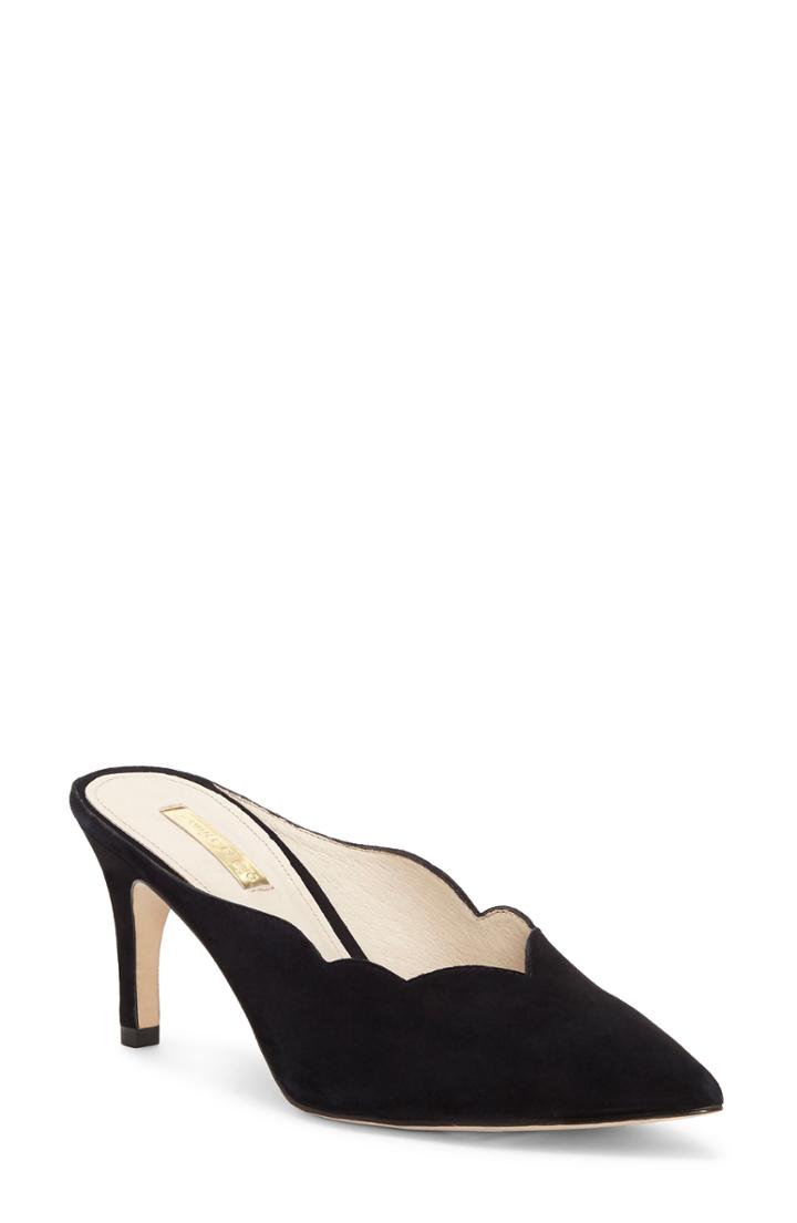Women's Louise Et Cie Kirina Scalloped Mule .5 M - Black