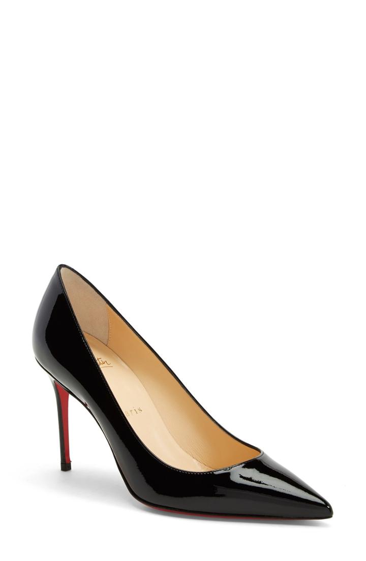 Women's Christian Louboutin 'decollete' Patent Leather Pump Us / 37eu - Black