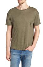 Men's Rails Garrett Linen T-shirt, Size - Green