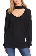 Women's Splendid Choker Collar Sweater - Black