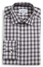 Men's Eton Slim Fit Plaid Dress Shirt - Grey
