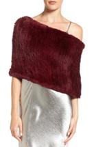 Women's Dena Genuine Rabbit Fur Capelet, Size - Burgundy