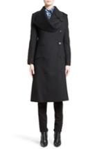 Women's Burberry Double Face Wool Asymmetrical Military Coat