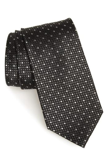 Men's Nordstrom Men's Shop Larrea Dot Silk Tie, Size - Black
