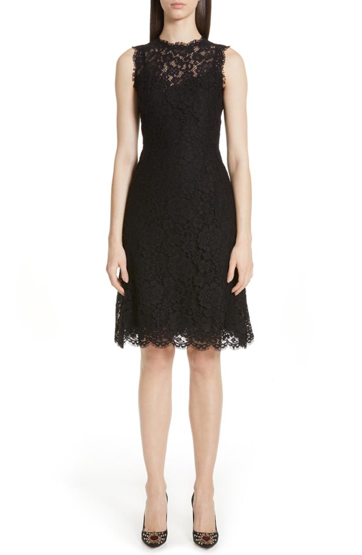 Women's Dolce & Gabbana Lace A-line Dress Us / 40 It - Black