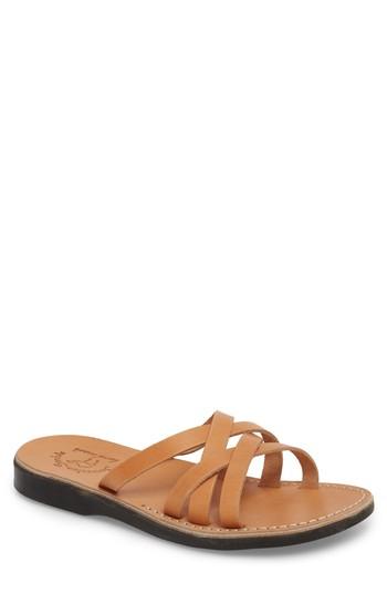 Men's Jerusalem Sandals Gad Cross Strap Slide Sandal -7.5us / 40eu - Brown