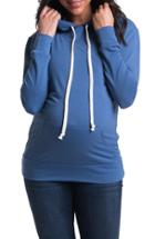 Women's Bun Maternity 'cozy' Maternity/nursing Hoodie - Blue