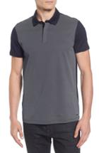 Men's Boss Slim Fit Micro Pattern Polo - Blue