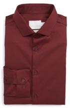 Men's Topman Stretch Cotton Shirt, Size - Burgundy
