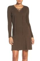 Women's Fraiche By J Lace-up Ribbed A-line Dress