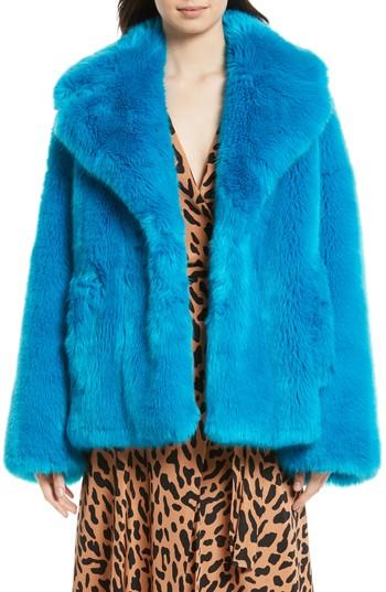 Women's Diane Von Furstenberg Faux Fur Jacket - Blue