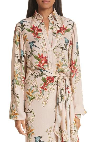 Women's Johanna Ortiz Azalea Puff Sleeve Silk Blouse - Pink