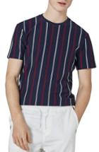 Men's Topman Slim Fit Vertical Striped T-shirt - Blue