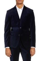 Men's French Connection Regular Fit H Velveteen Sport Coat, Size 40 - Blue