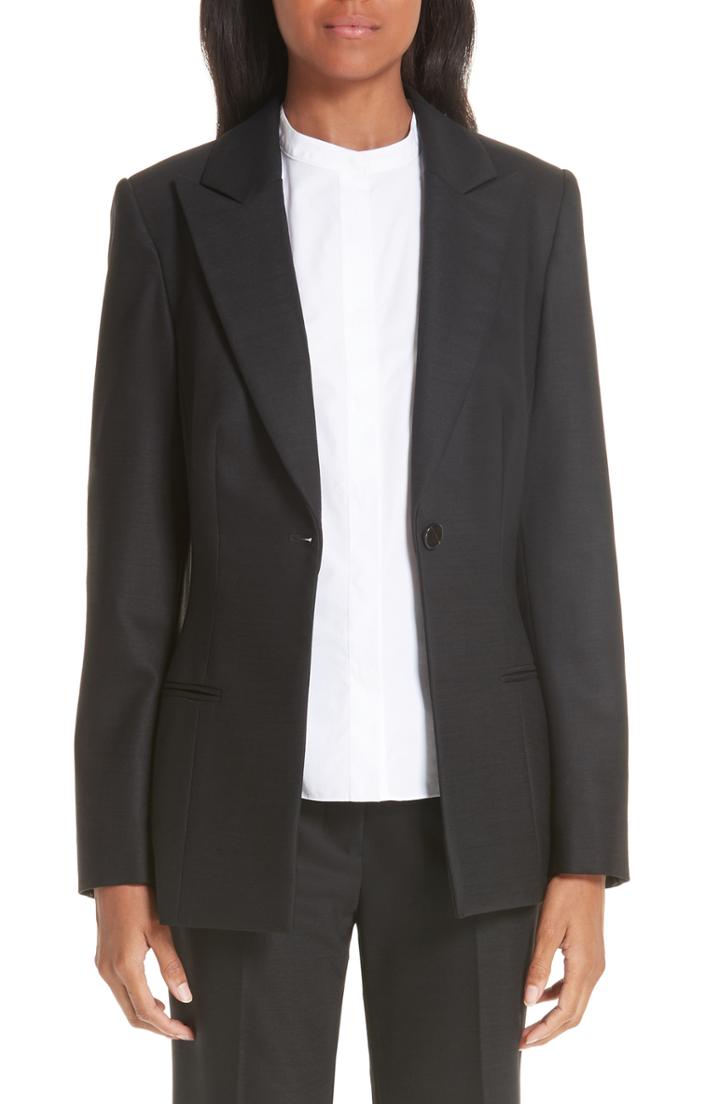Women's Partow One-button Stretch Wool Gabardine Jacket