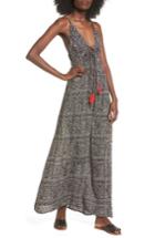 Women's Angie Fringe Tie Maxi Dress - Black