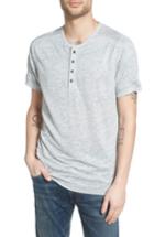 Men's Treasure & Bond Slub Linen Henley, Size - Grey