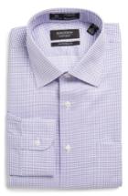 Men's Nordstrom Men's Shop Smartcare(tm) Traditional Fit Check Dress Shirt .5 - 35 - Purple