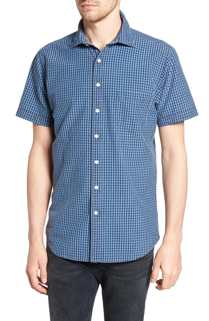 Men's Rodd & Gunn Sandon Block Sport Shirt, Size - Blue