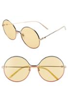 Women's Gucci 58mm Round Sunglasses - Gold/ Blue/ Red/ Solid Yellow