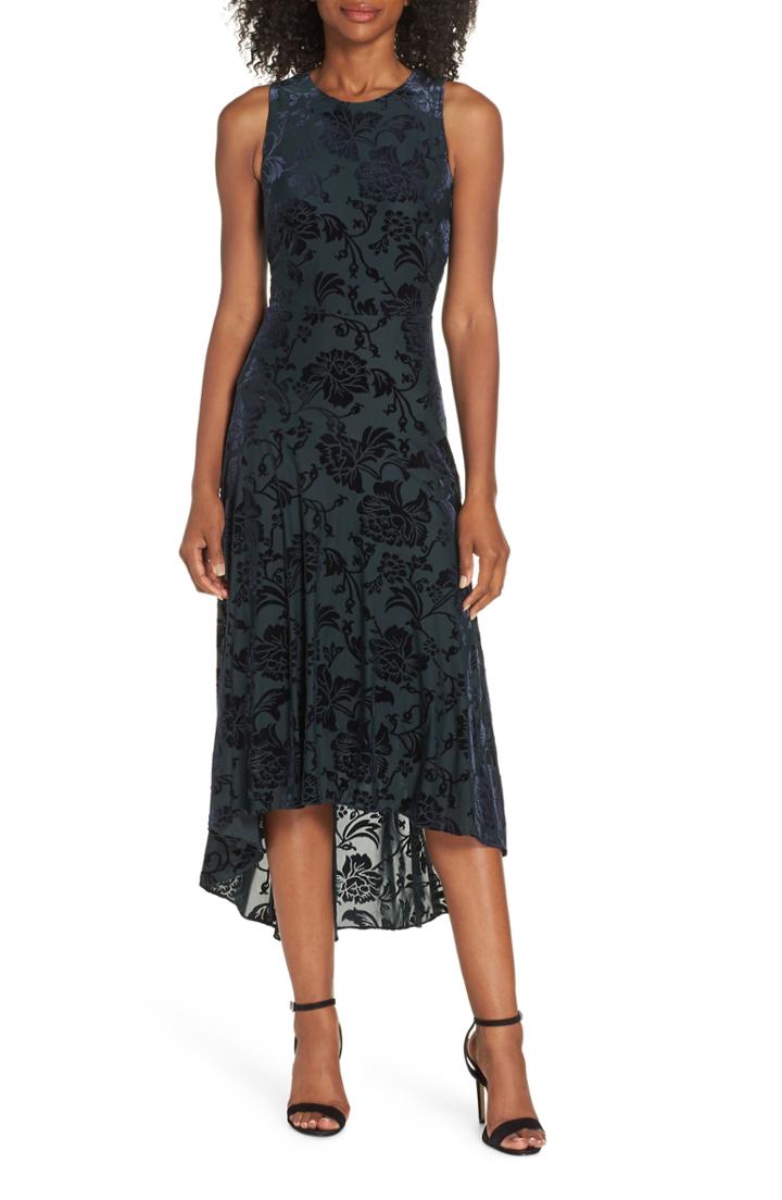 Women's Vince Camuto Burnout Velvet High/low Dress (similar To 14w) - Green