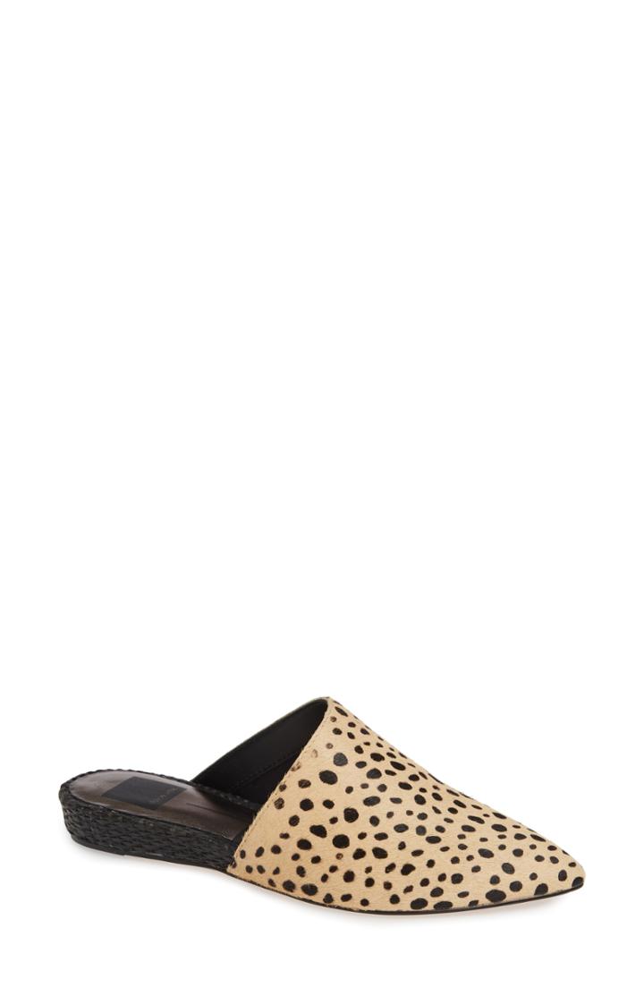 Women's Dolce Vita Ekko Asymmetrical Genuine Calf Hair Mule M - Brown
