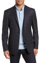 Men's Nordstrom Men's Shop Trim Fit Plaid Wool Sport Coat R - Blue