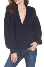 Women's Ag Amari Bishop Sleeve Crop Sweater - Blue