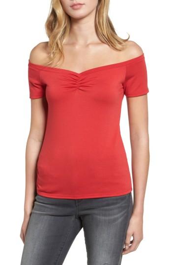 Women's Hinge Off The Shoulder Tee, Size - Red