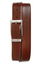 Men's Canali Woven Leather Belt - Medium Brown
