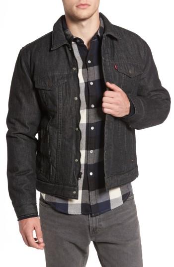 Men's Levi's Down Insulated Trucker Jacket - Black