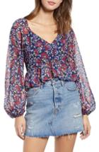 Women's The Fifth Label Infrared Floral Print Crop Top, Size - Blue