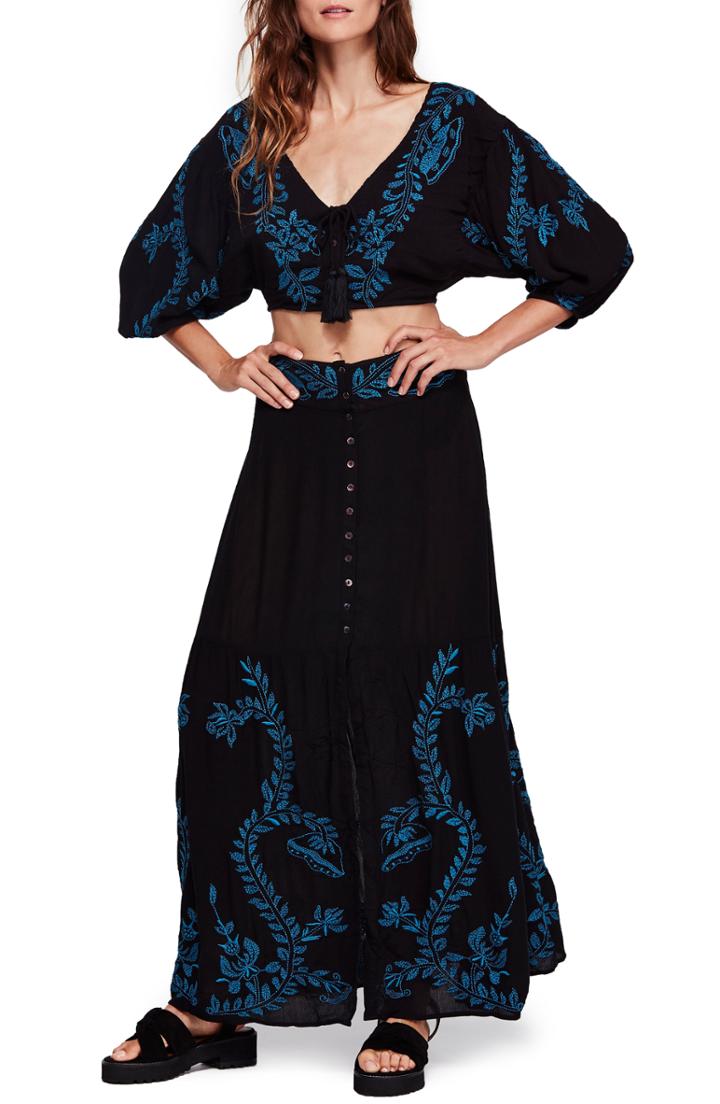 Women's Free People Loving You Two-piece Dress - Black