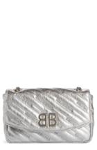 Women's Balenciaga Bb Metallic Wallet On A Chain -