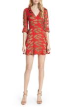 Women's Alice + Olivia Catina Faux Wrap Print Dress - Orange