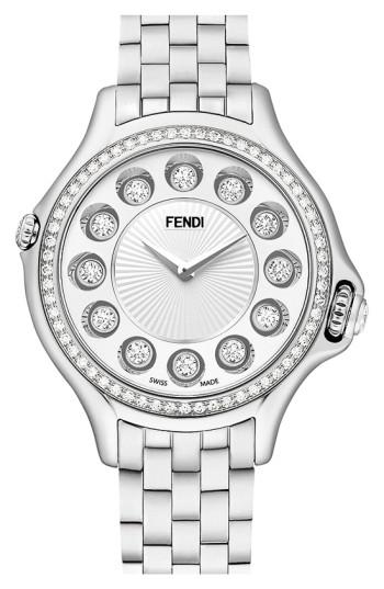 Women's Fendi 'crazy Carats' Diamond Bezel Rotating Bracelet Watch, 33mm