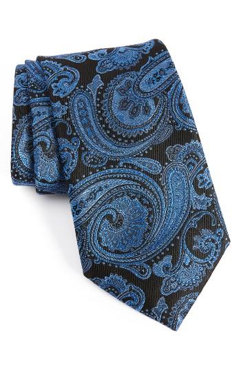 Men's Nordstrom Men's Shop Wanderlust Paisley Silk Tie, Size X-long - Black