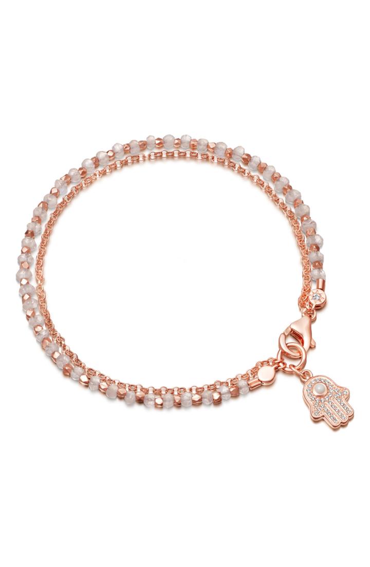 Women's Astley Clarke Rainbow Moonstone Hamsa Biography Bracelet