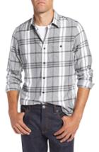 Men's 1901 Trim Fit Brushed Plaid Utility Shirt - Grey