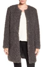 Women's Via Spiga Reversible Faux Fur Coat - Grey