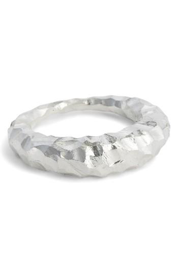 Women's All Blues Fat Snake Carved Silver Ring