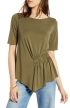 Women's Halogen Ruched Waist Tee - Green