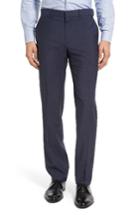 Men's Theory Marlo Flat Front Check Wool Trousers